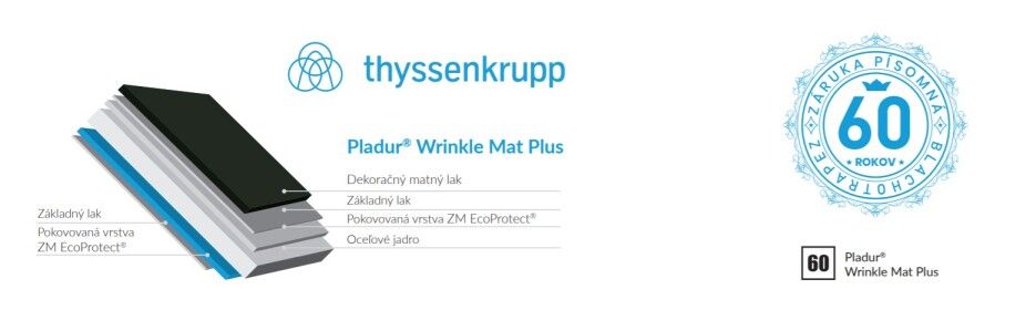 Výrobný materiál Pladur® Wrinkle Mat Plus - Blachotrapez